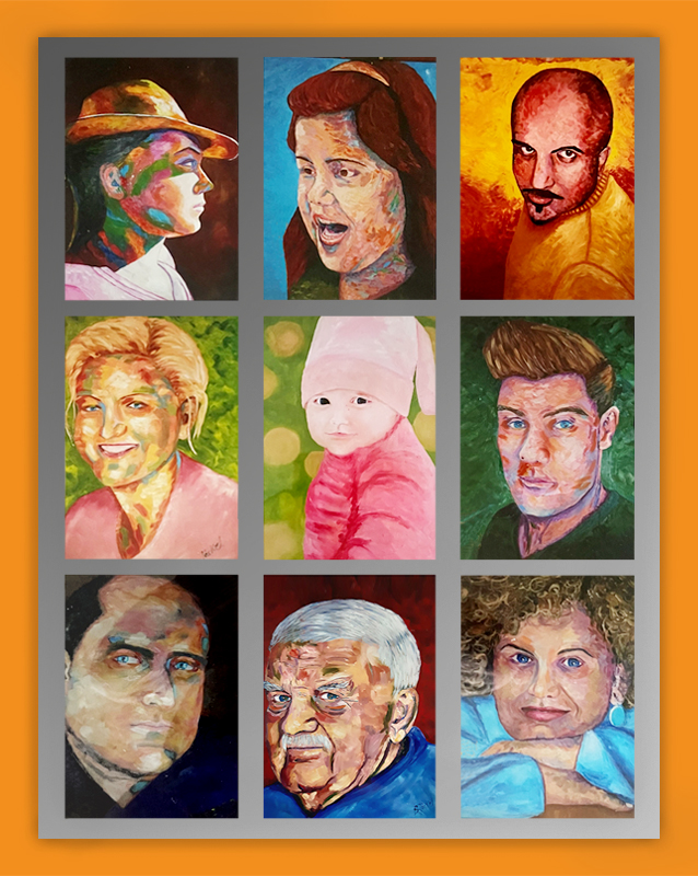 Mitarbeiter mit Utensilien