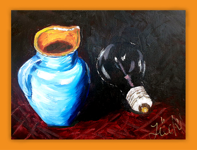 Mitarbeiter mit Utensilien